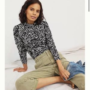 Anthropologie Maeve Adventurer Mock Neck Top
